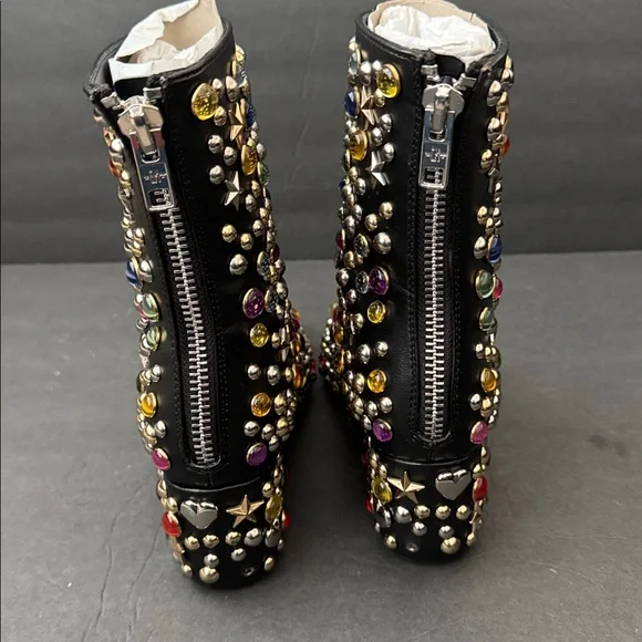 Current Mood Darkstar Embellished Gem Black Ankle Boots Rock Like A STAR Size 7 - Picture 4 of 9